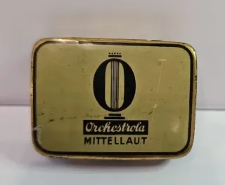 Rara scatola latta Orchestrola Mittellaut vuota