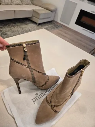 Botines beige tacón alto mujer T. 40