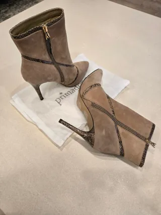 Botines beige tacón alto mujer T. 40