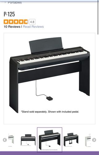 Piano Digital Yamaha P125B con accesorios