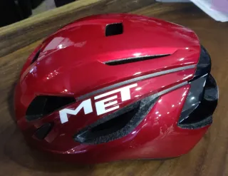 Casco Met Strale Rojo Talla L