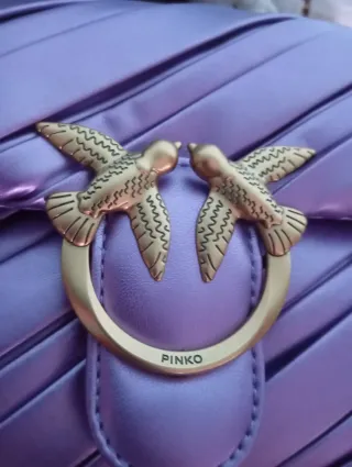Bolso Pinko Love Puff Mini Metal PU Morado