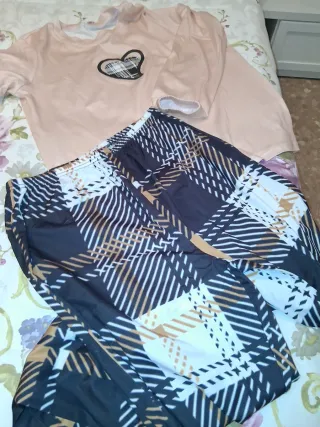 Pijama Mujer Corazón y Raya