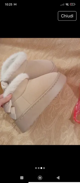 Stivaletti donna con fiocco e pelliccia