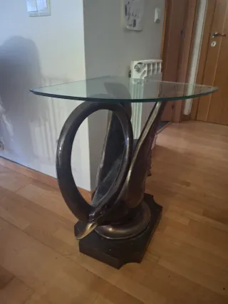 Mesa antigua cisne cristal