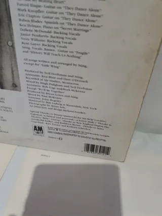 Vinilo Sting Nothing Like the Sun 1987