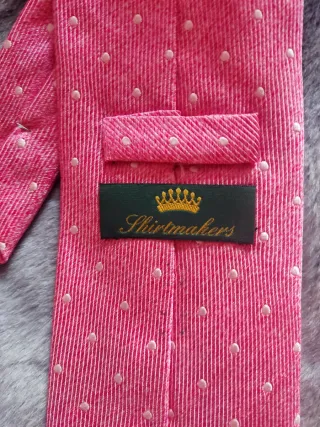 3 Corbatas Seda Tonos Rojos y Rosa