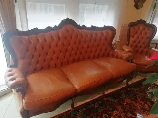 Sofá y 2 sillones estilo Luis XV