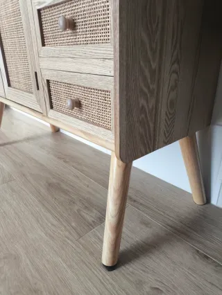 Mueble adaptado a de baño madera y ratán