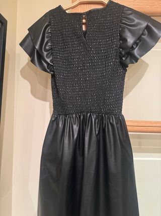 Vestido Zara polipiel negro T.S