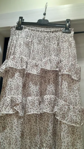 Gonna lunga a balze poliestere