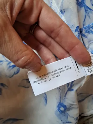 Camisa Zara Estampada Flores Azul Talla L