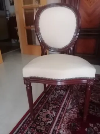 Sillas Luis XV (6) Madera y Tela