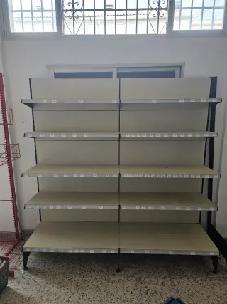 Estantería metálica supermercado beige/gris