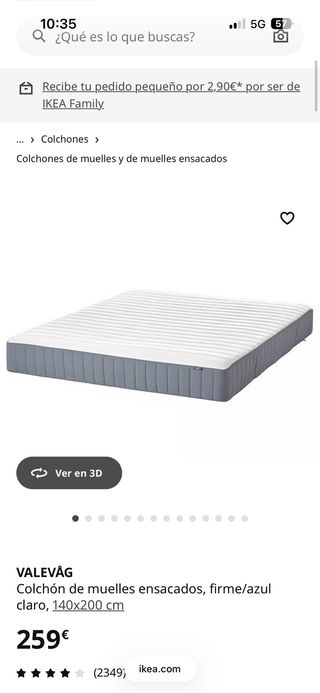 Estructura Cama Ikea y con colchón BRIMNES Canapé