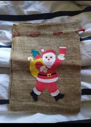Bolsa de tela con Papá Noel