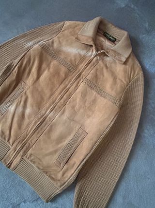 Giacca Bomber Vintage Pelle Marrone Anni '70/'80