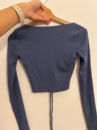 Top Zara a manica lunga con dettaglio arricciato taglia S
