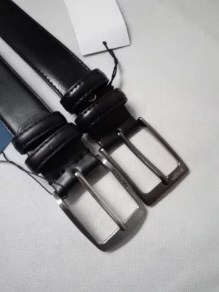 Set 2 Cinture Uomo Pelle Nere. Classiche