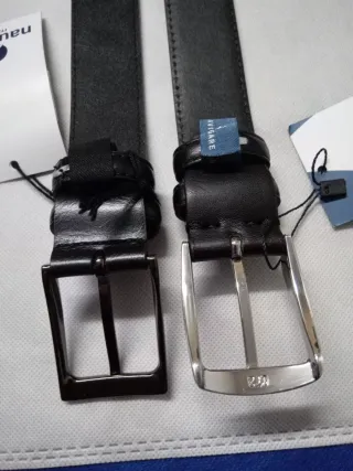 Set 2 Cinture Uomo Pelle Nere. Classiche