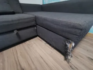 Sofá chaiselongue gris Ikea