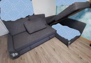 Sofá chaiselongue gris Ikea