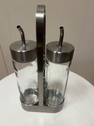 Porta Olio e Aceto Ikea Acciaio e Vetro