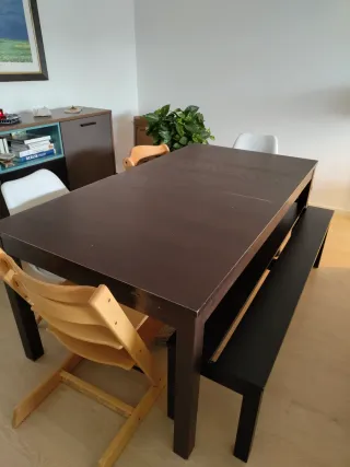 MESA + Banco - Mesa de comedor extensible madera