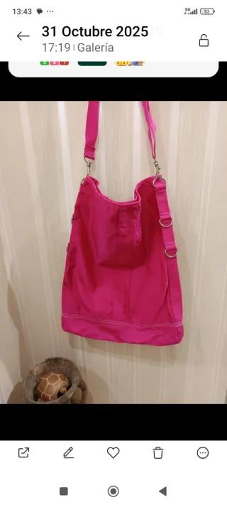Bolsa de nylon rosa