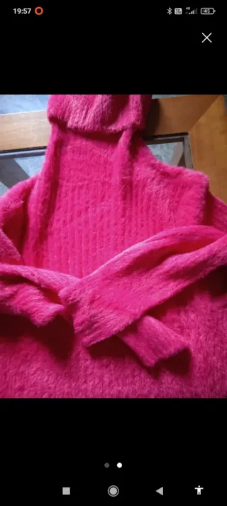 Jersey de punto rosa talla única angora