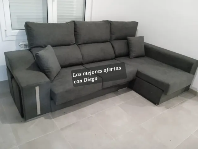 Nuovo divano chaise longue in tessuto anti-macchia Aqualine