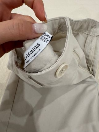 Pantalón beige Stradivarius wide leg T.34