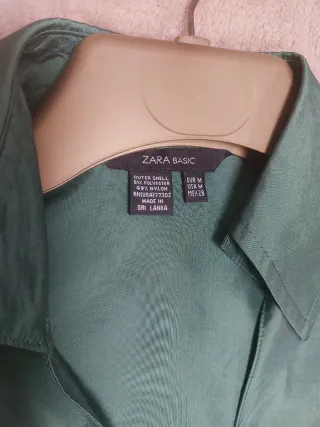 Camisa cruzada Zara Basic verde esmeralda