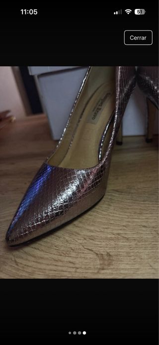 Zapatos de tacón Bravo dorados/plateados