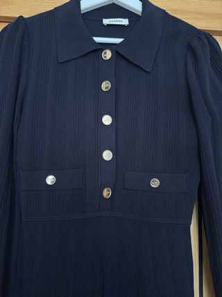 Vestido Sandro Negro Manga Larga