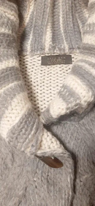 Jersey Zara Lana Gris Trenzado