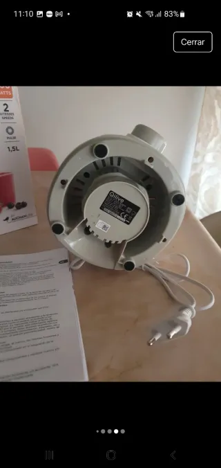 Batidora Qilive Blanca'la jarra viene fijo