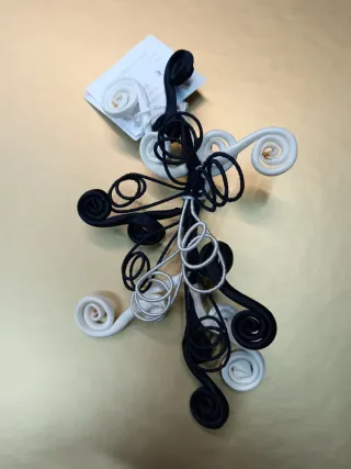 Tocado/Broche Eventos Negro y Blanco