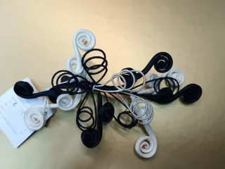 Tocado/Broche Eventos Negro y Blanco