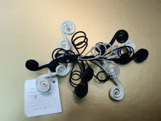 Tocado/Broche Eventos Negro y Blanco