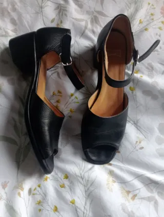 Sandalias Tacón Negro Mujer