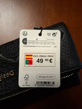 Cartera monedero Desigual negra