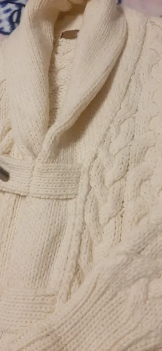 Jersey Lana Beige Zara Shawl Collar