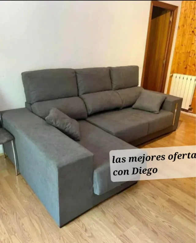 Nuovo divano chaise longue in tessuto anti-macchia Aqualine