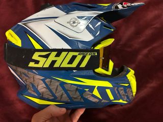 Casco Motocross Airoh Azul Amarillo