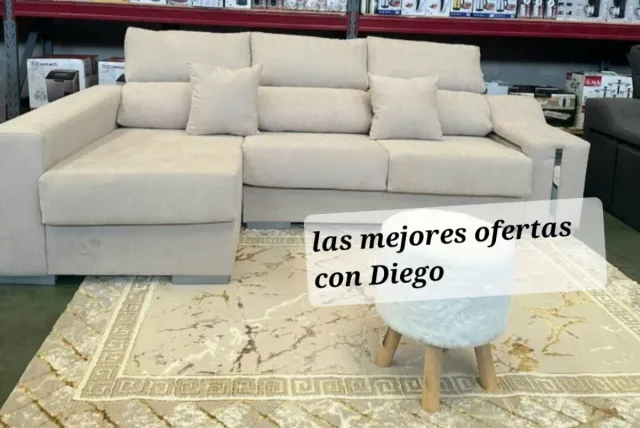 Nuovo divano chaise longue in tessuto anti-macchia Aqualine