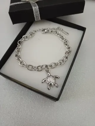 Bracciale portafortuna tartaruga argento