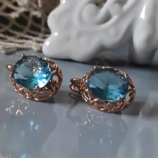 Orecchini vintage acquamarina oro