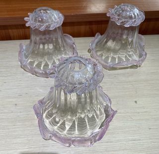Ricambio Murano per lampadario rosa trasparente