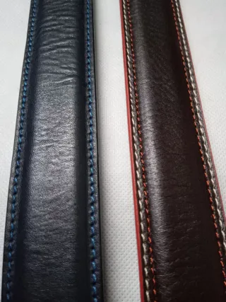 Set 2 Cinture Uomo Pelle Blu e Marrone